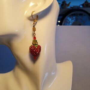 Strawberry Crystal Earrings